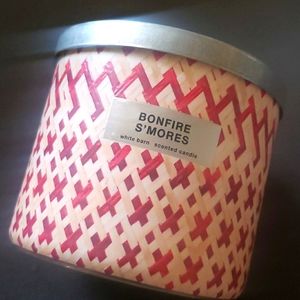 Bath and Body Works 3 Wick Candle Bonfire Smores 14.5 oz New